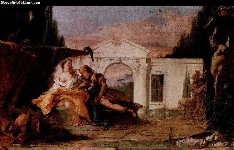 Giovanni Battista Tiepolo Rinaldo und Armida, Entwurf fur gleichnamiges Munchner Gemalde